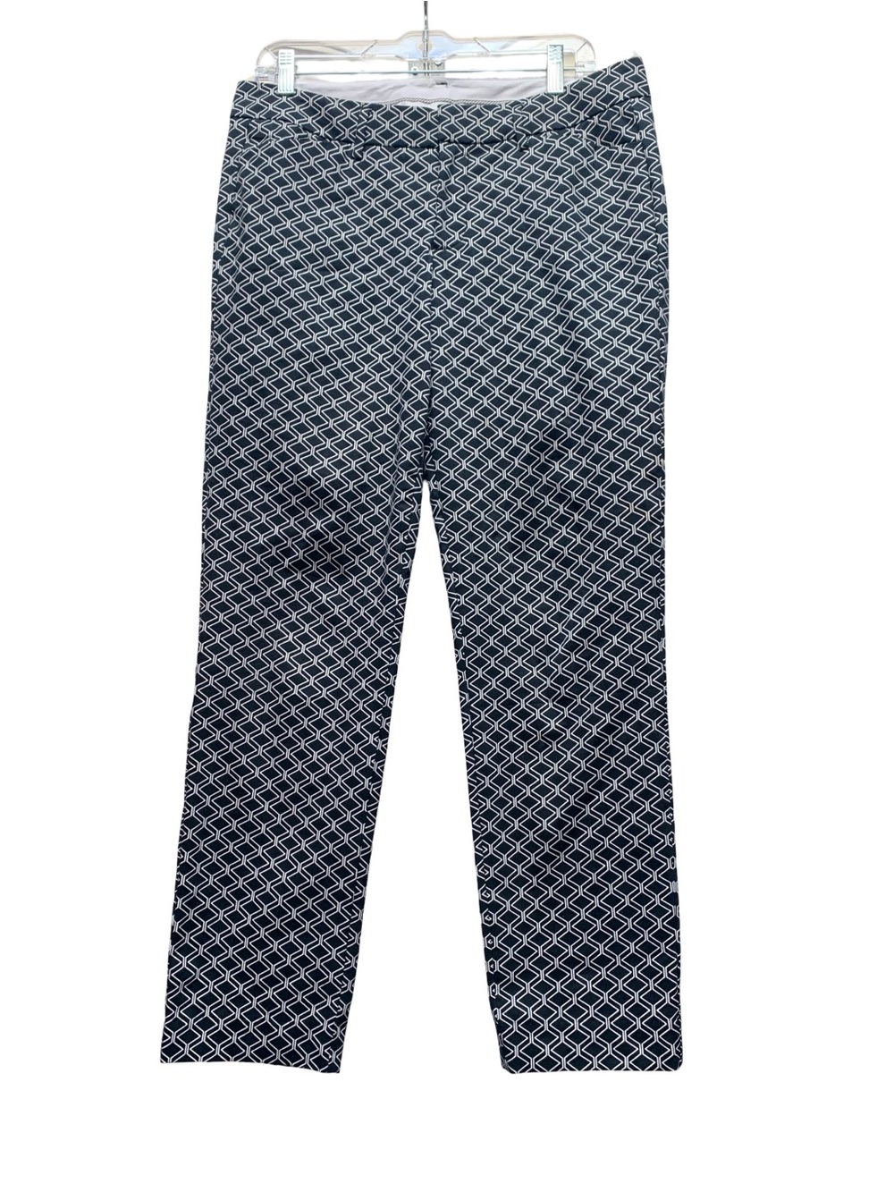 a.n.a Black Geometric Pattern Stretch Chinos